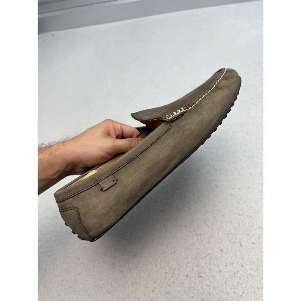 Polo Ralph Lauren Shoes Mens Size 14D Brown Leather Woodley Moccasin Loafers - Picture 2 of 10